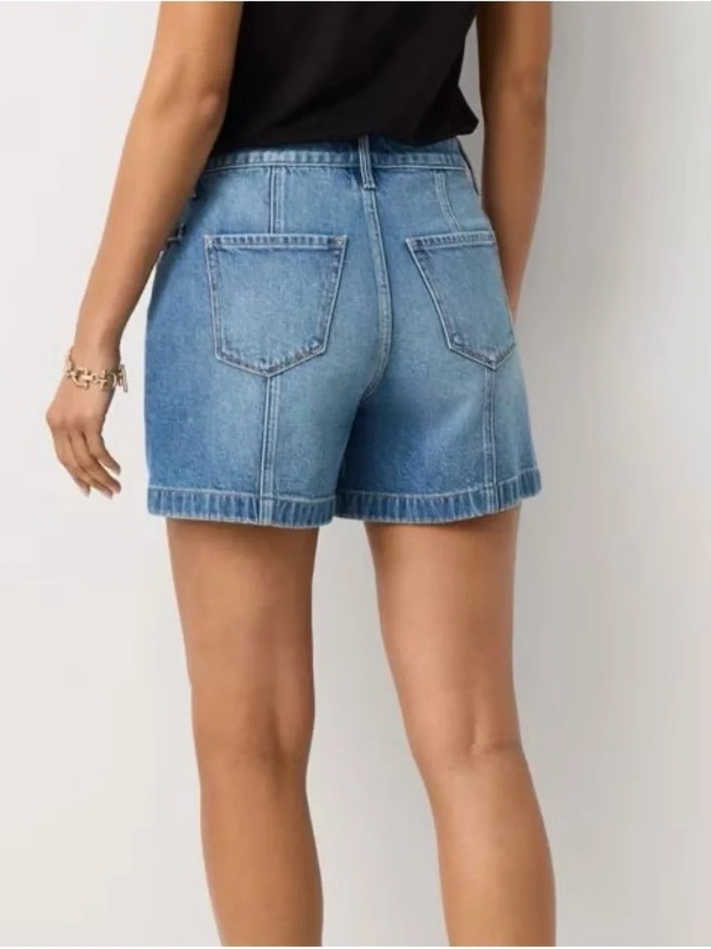 White House Black Market Light Blue High-Rise Denim Shorts